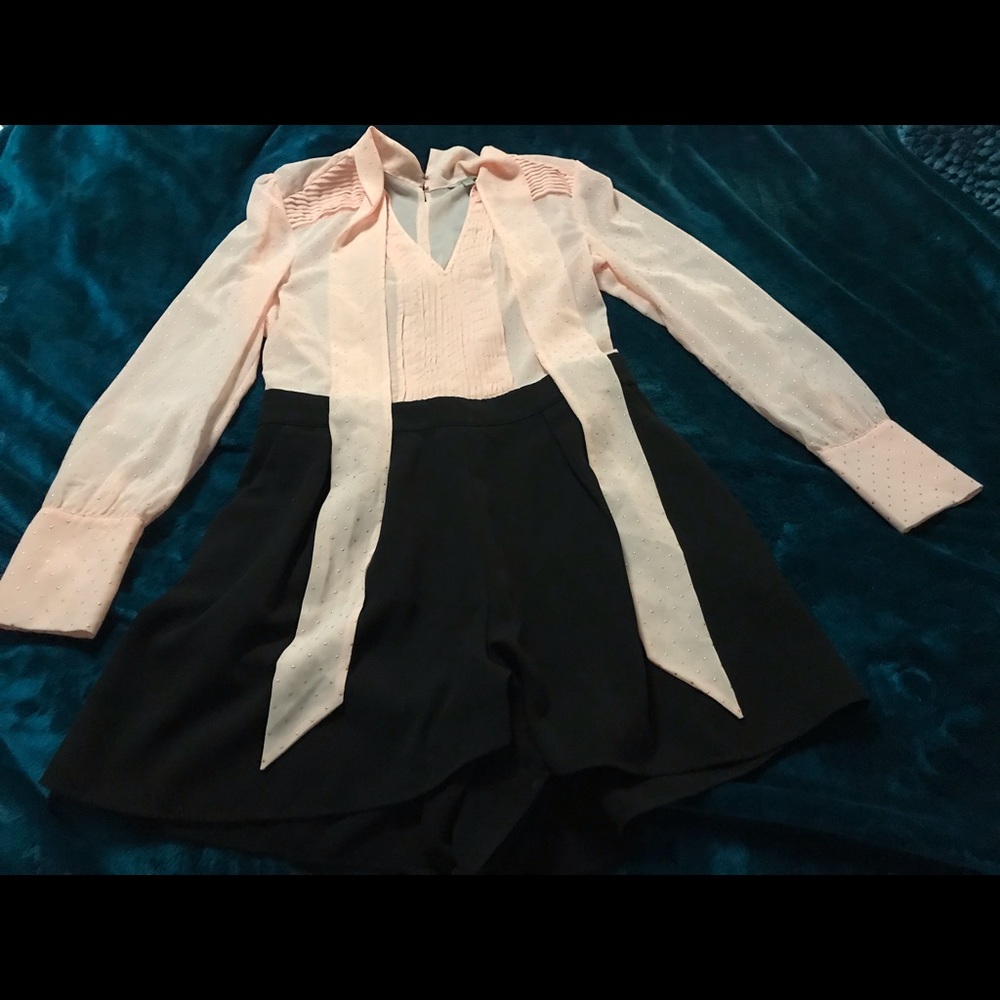 Adorable flirty pink & black dressy romper